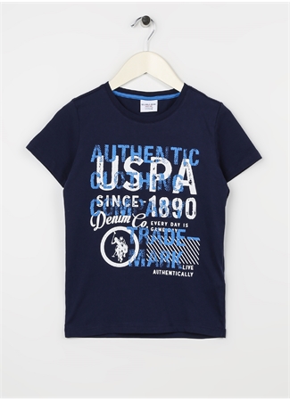 U.S. Polo Assn. Baskılı Lacivert Erkek Çocuk T-Shirt ANDKIDS_0