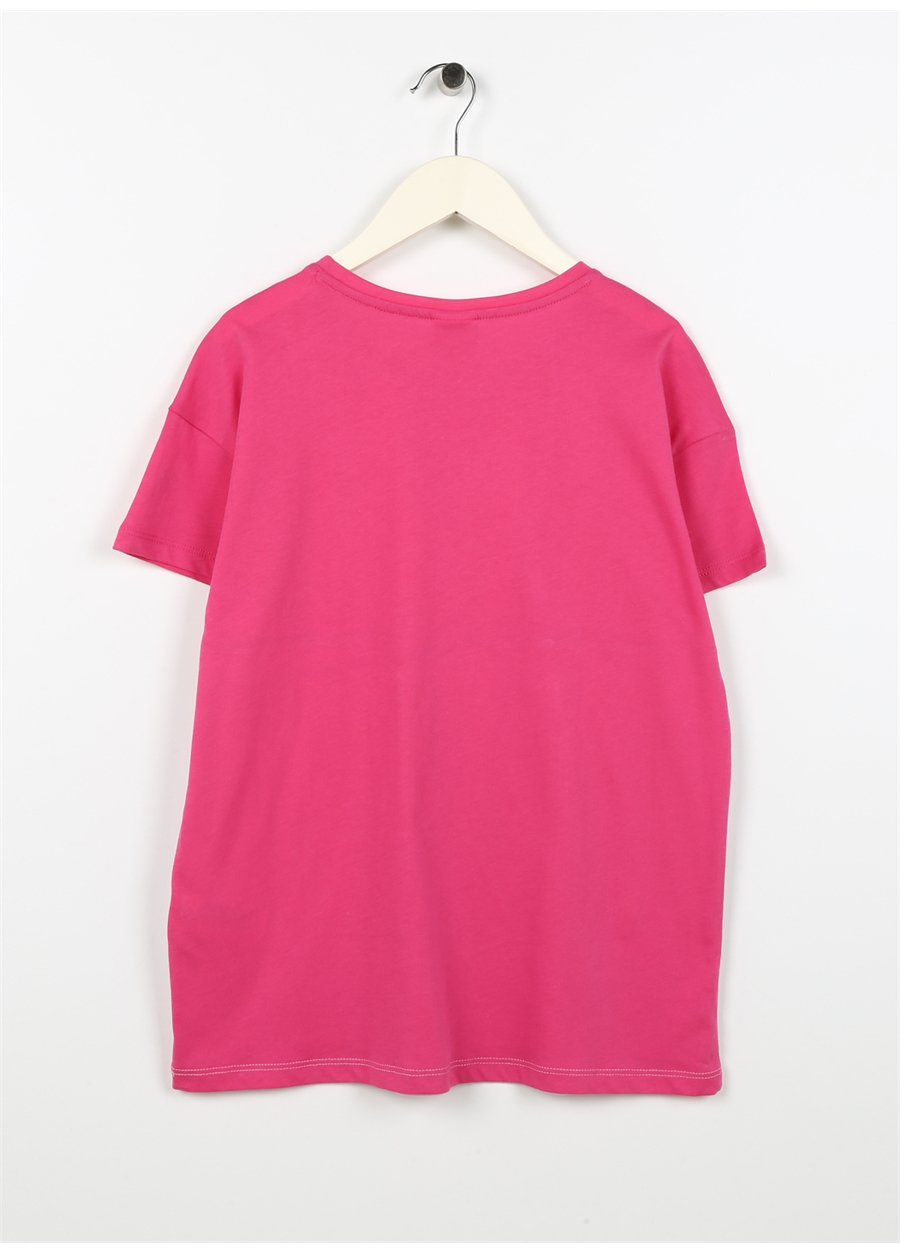 U.S. Polo Assn. Desenli Pembe Kız Çocuk T-Shirt PAKER_1