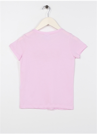 U.S. Polo Assn. Pembe Kız Çocuk Bisiklet Yaka Kısa Kollu Baskılı T-Shirt RAIN-IY23_1