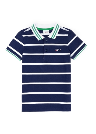 U.S. Polo Assn. Çizgili Lacivert Erkek Çocuk Polo T-Shirt TERMA