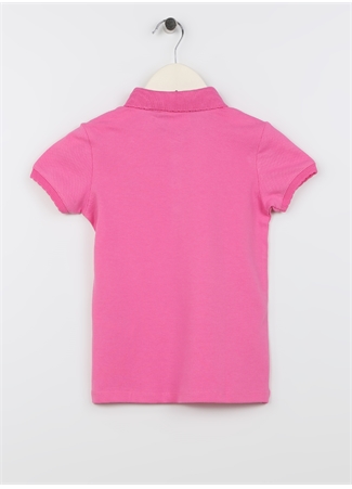 U.S. Polo Assn. Pembe Kız Çocuk Polo Yaka Kısa Kollu Düz Polo T-Shirt TP01-IY023_1