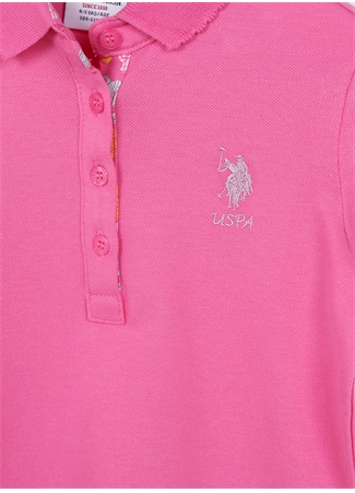 U.S. Polo Assn. Pembe Kız Çocuk Polo Yaka Kısa Kollu Düz Polo T-Shirt TP01-IY023_2