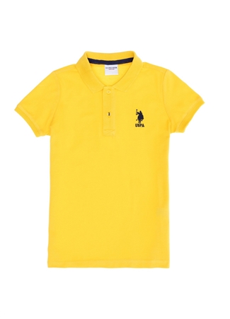 U.S. Polo Assn. Sarı Erkek Çocuk Polo Yaka Kısa Kollu Düz Polo T-Shirt TP01IY023