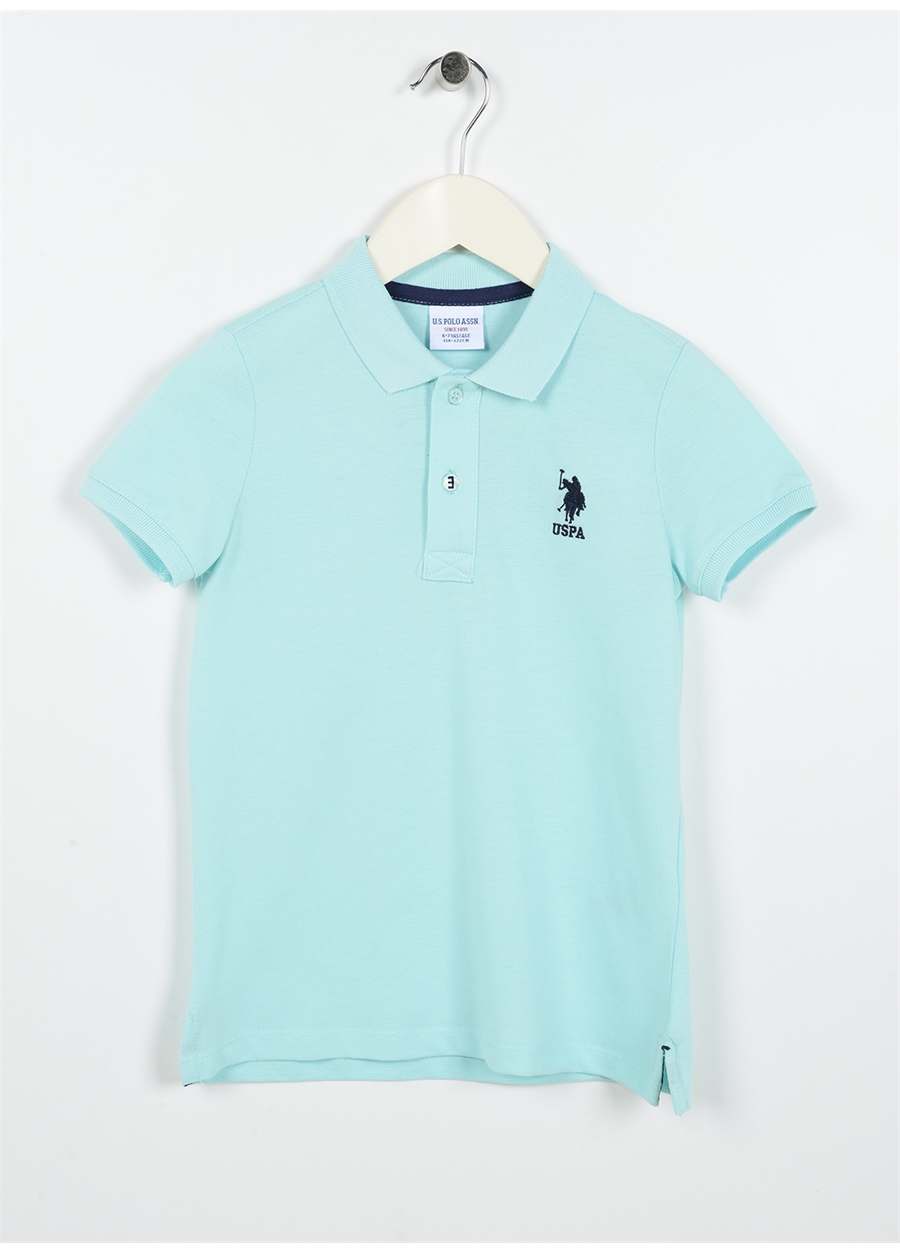 U.S. Polo Assn. Açık Yeşil Erkek Çocuk Polo Yaka Kısa Kollu Düz Polo T-Shirt TP01IY023