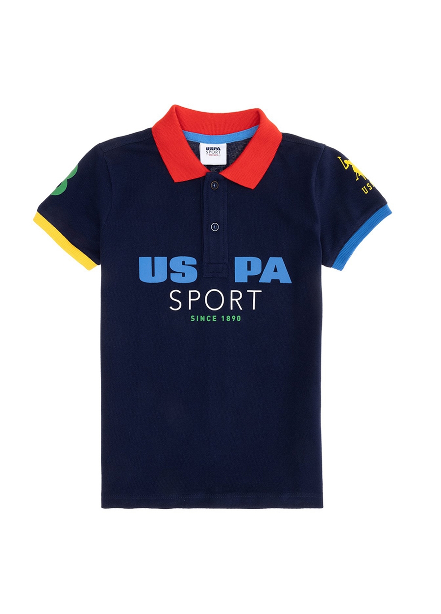 U.S. Polo Assn. Baskılı Lacivert Erkek Çocuk Polo T-Shirt T-TIZNIKKIDS