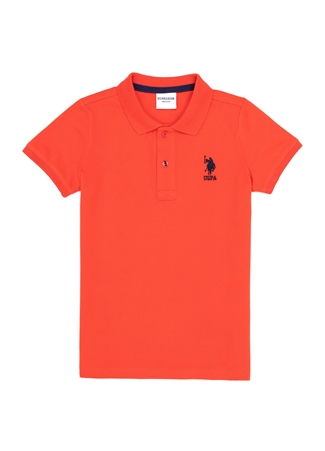 U.S. Polo Assn. Koyu Kırmızı Erkek Çocuk Polo Yaka Kısa Kollu Düz Polo T-Shirt TP01IY023