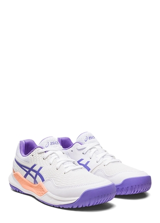 Asics Beyaz - Lila Kadın Tenis Ayakkabısı 1044A067-101 GEL-RESOLUTION 9 GS_2