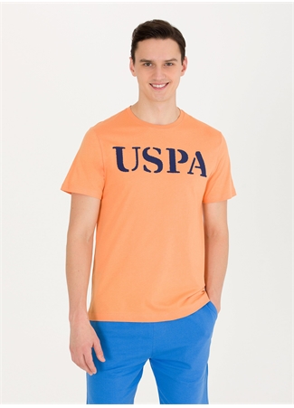 U.S. Polo Assn. Bisiklet Yaka Turuncu Erkek T-Shirt GEARTIY023