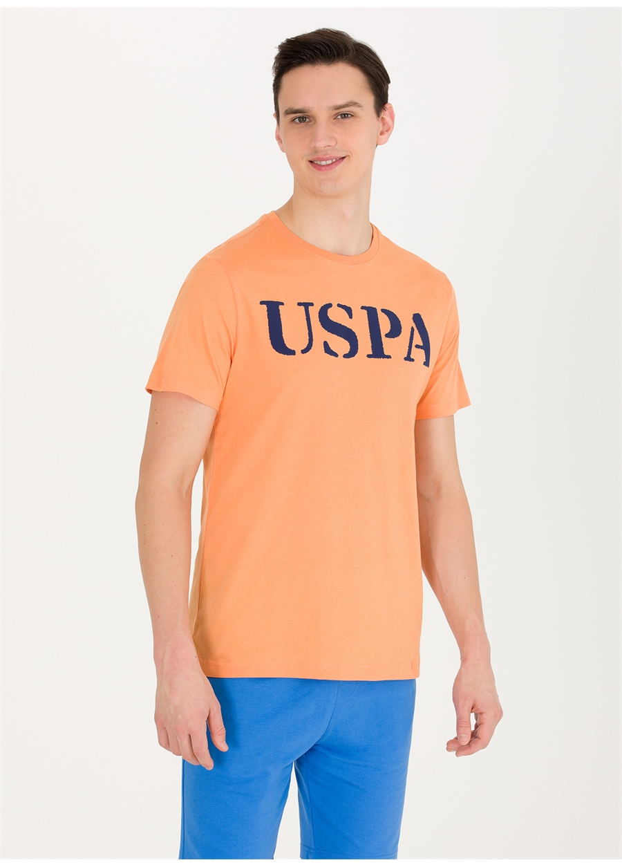 U.S. Polo Assn. Bisiklet Yaka Turuncu Erkek T-Shirt GEARTIY023_3