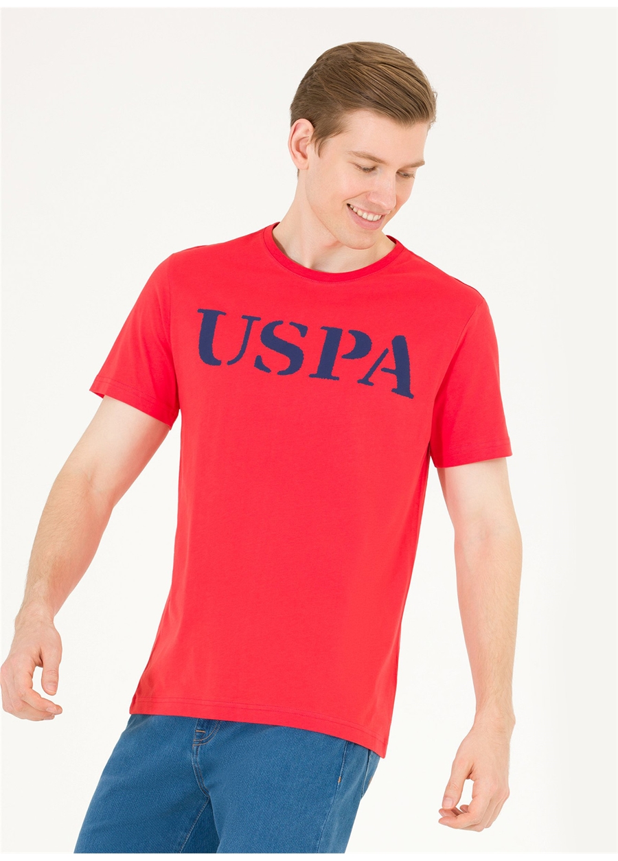 U.S. Polo Assn. Bisiklet Yaka Kırmızı Erkek T-Shirt GEARTIY023