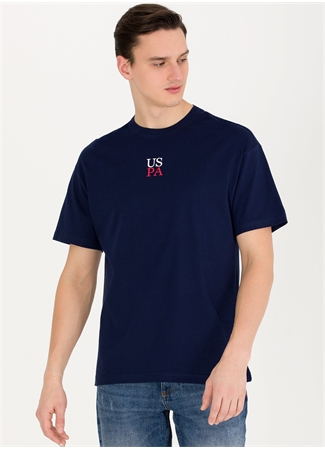 U.S. Polo Assn. Bisiklet Yaka Lacivert Erkek T-Shirt GOTA