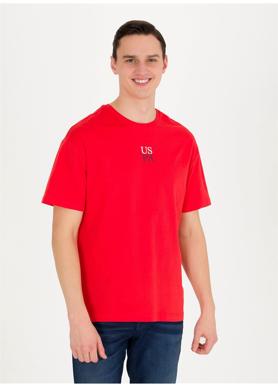U.S. Polo Assn. Bisiklet Yaka Kırmızı Erkek T-Shirt GOTA