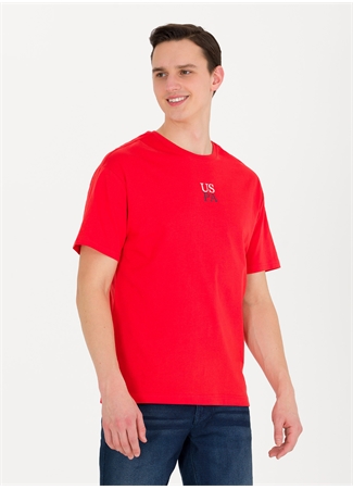 U.S. Polo Assn. Bisiklet Yaka Kırmızı Erkek T-Shirt GOTA_2