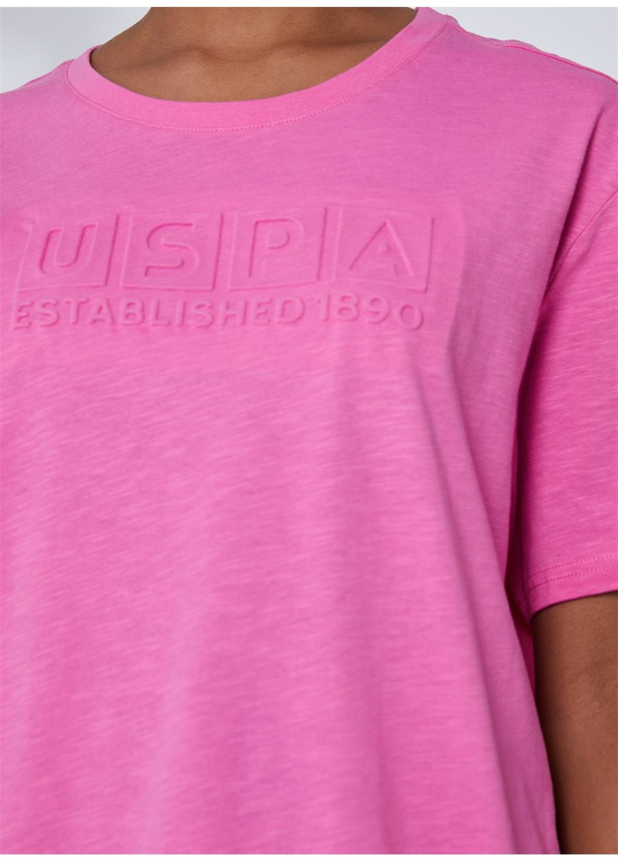 U.S. Polo Assn. Bisiklet Yaka Pembe Erkek T-Shirt MEKSIKA_4