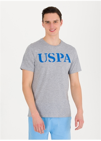 U.S. Polo Assn. Bisiklet Yaka Gri Melanj Erkek T-Shirt GEARTIY023_2