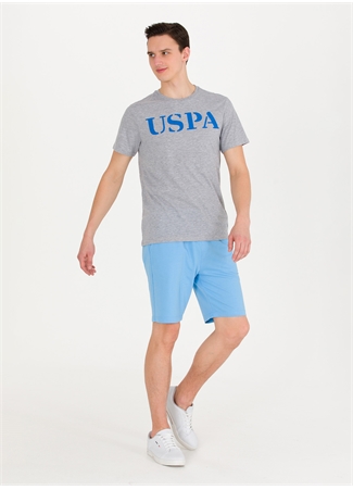 U.S. Polo Assn. Bisiklet Yaka Gri Melanj Erkek T-Shirt GEARTIY023_3