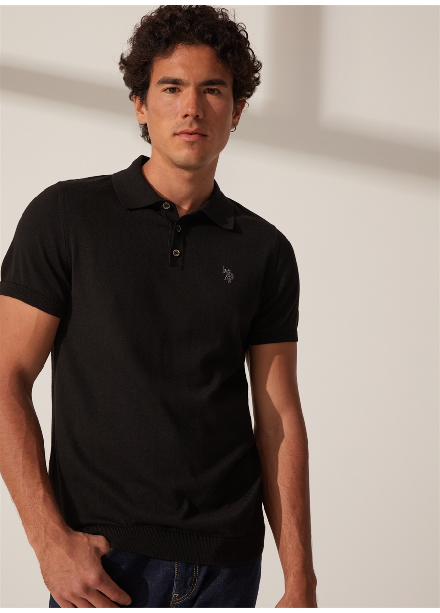 U.S. Polo Assn. Polo Yaka Regular Fit Siyah Erkek Kazak RAHAL-IY23_2