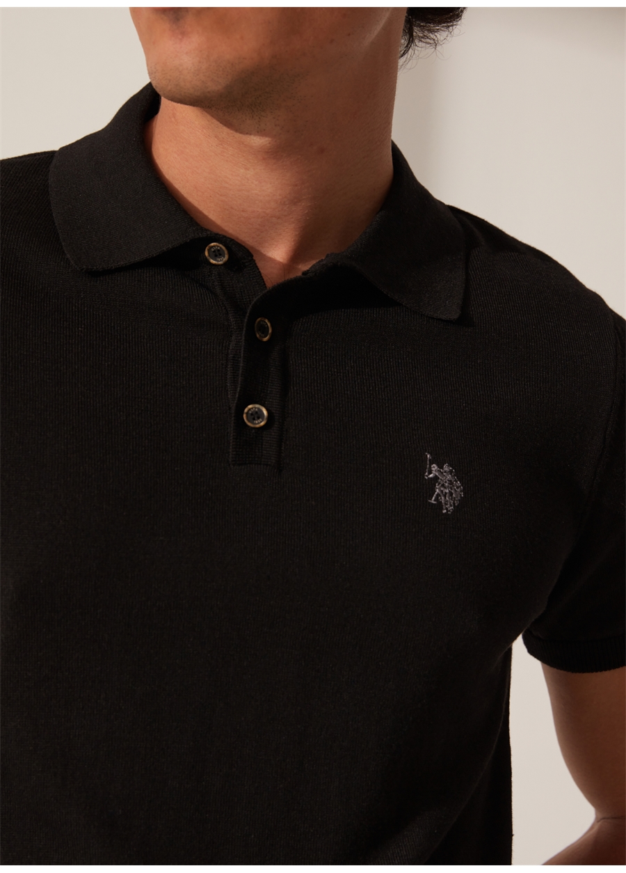 U.S. Polo Assn. Polo Yaka Regular Fit Siyah Erkek Kazak RAHAL-IY23_5