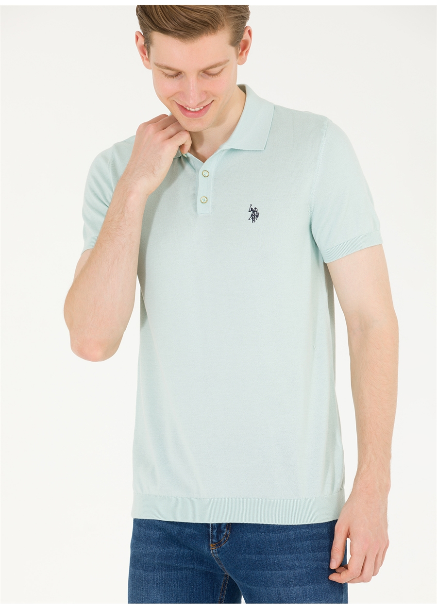 U.S. Polo Assn. Polo Yaka Regular Fit Yeşil Erkek Kazak RAHAL-IY23_1