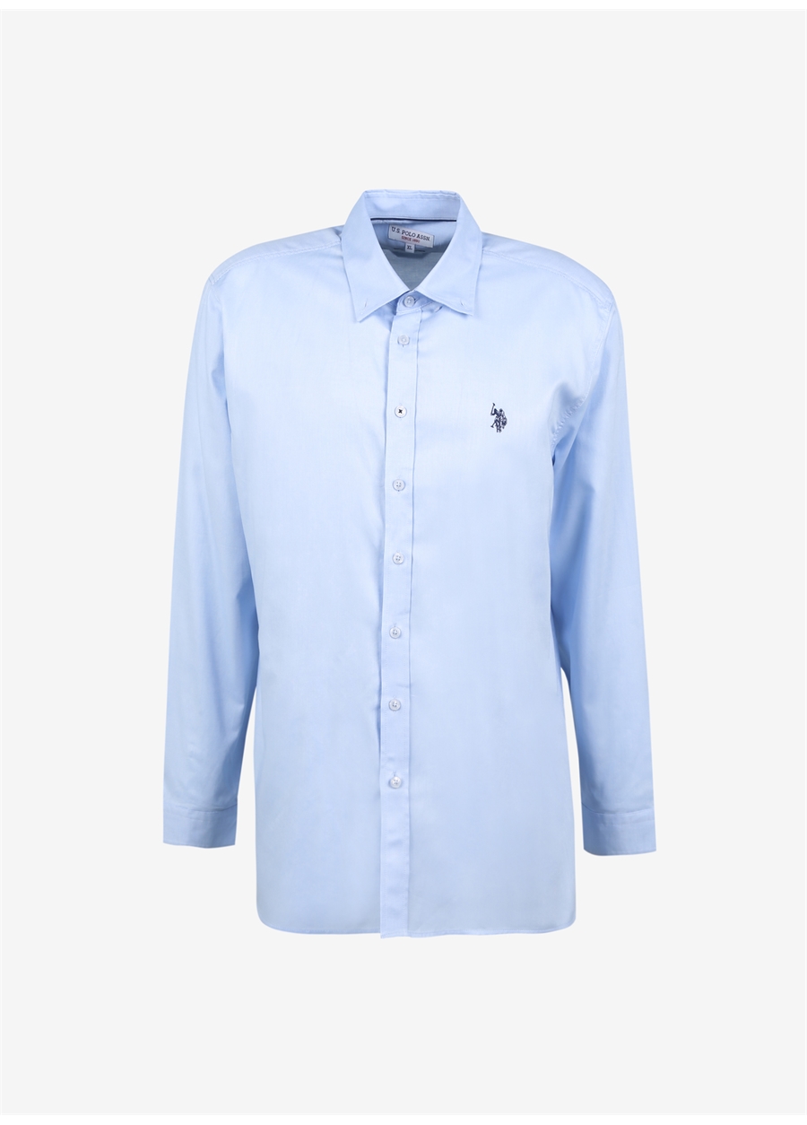 U.S. Polo Assn. Regular Fit Düğmeli Yaka Açık Mavi Erkek Gömlek CEDROREG023Y