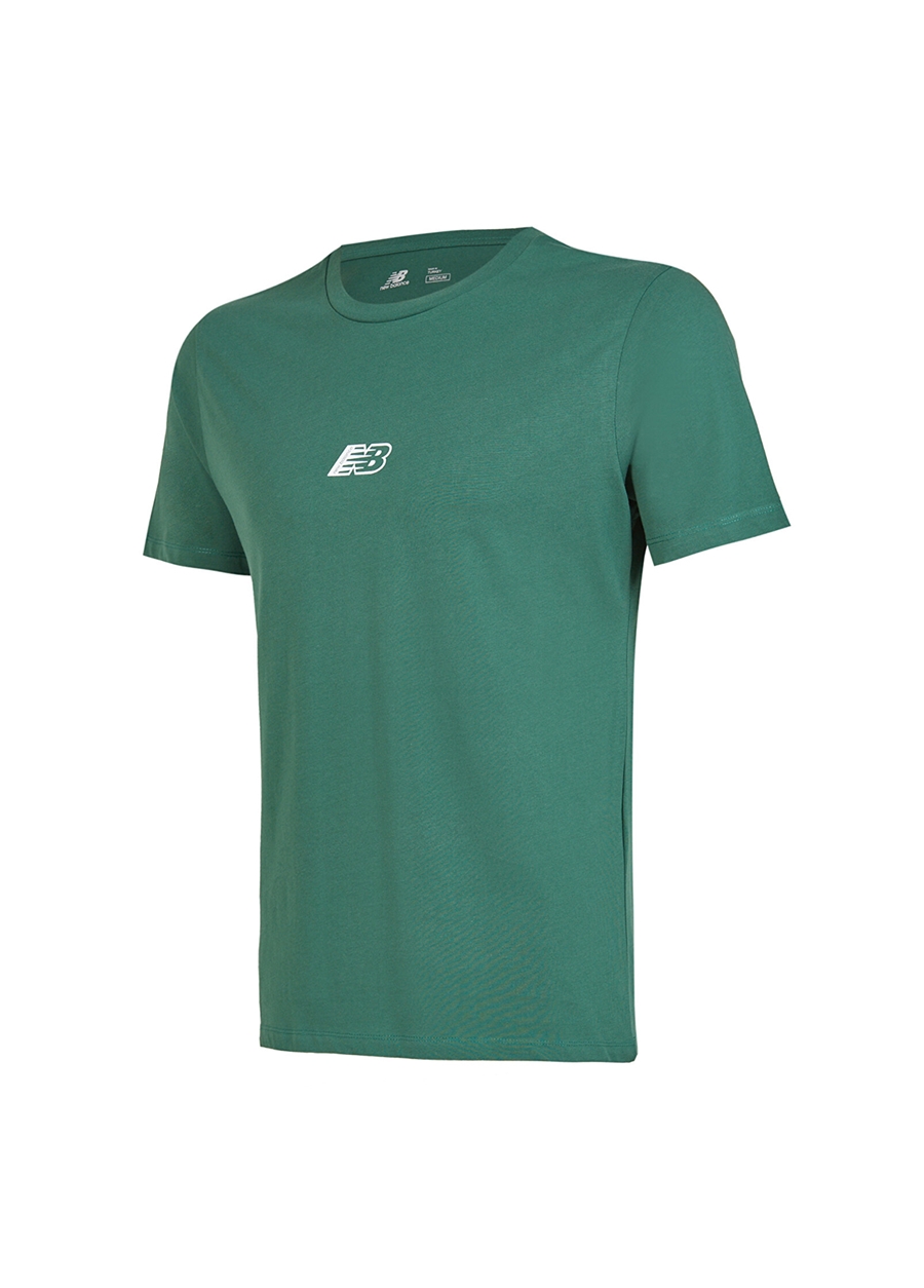 New Balance Yuvarlak Yaka Düz Yeşil Erkek T-Shirt MNT1347-GRN