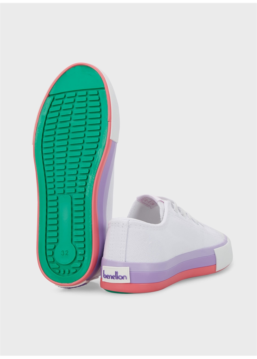 Benetton Beyaz - Lila Kız Çocuk Sneaker BN-30175_3