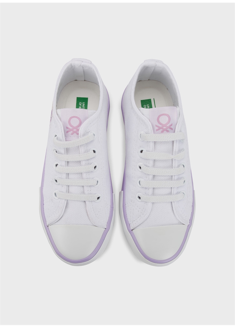 Benetton Beyaz - Lila Kız Çocuk Sneaker BN-30175_4