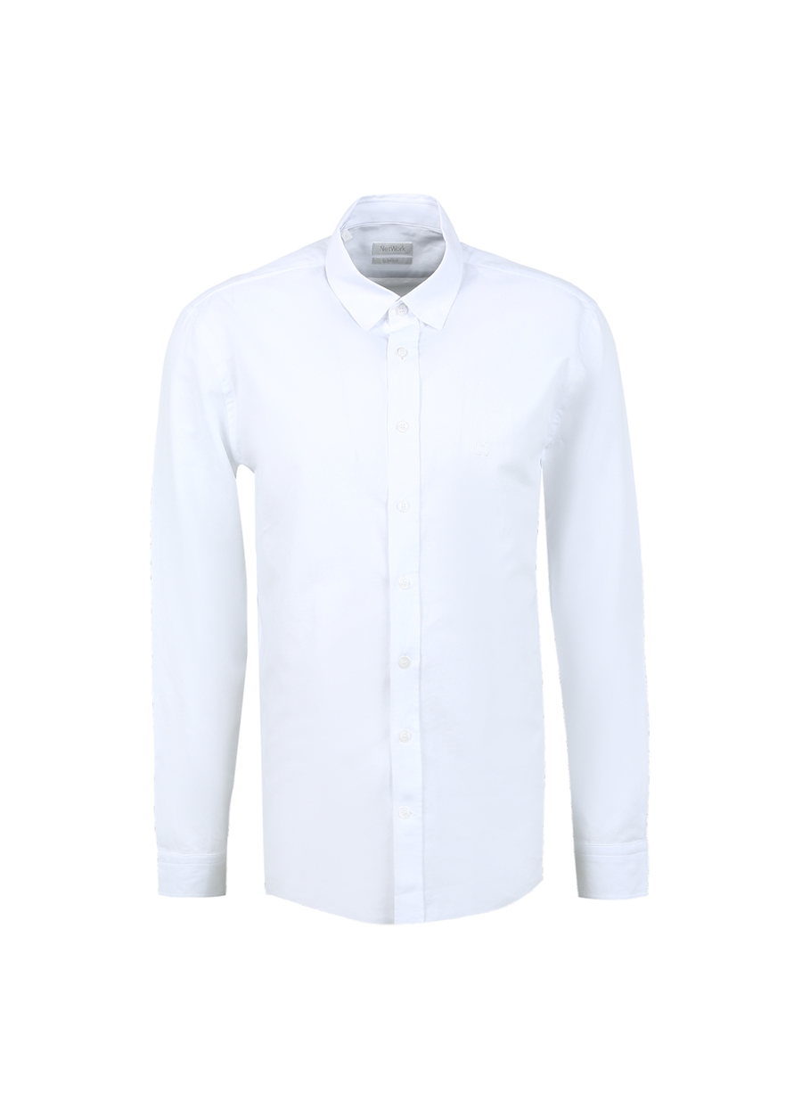 Network Slim Fit Klasik Yaka Beyaz Erkek Gömlek 1087359