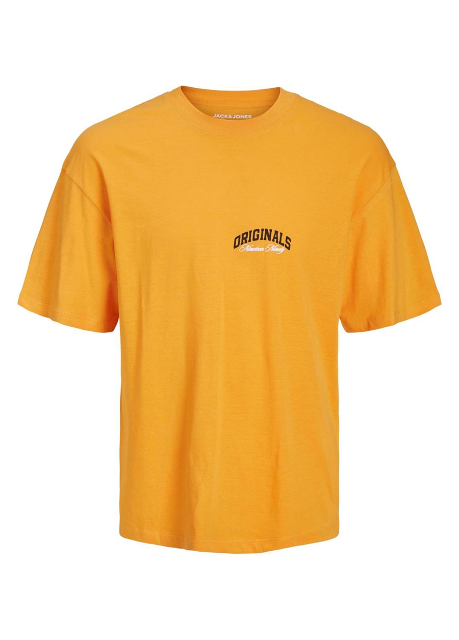 Jack & Jones Turuncu Erkek Çocuk Bisiklet Yaka Yarım Kollu Desenli T-Shirt 12230749
