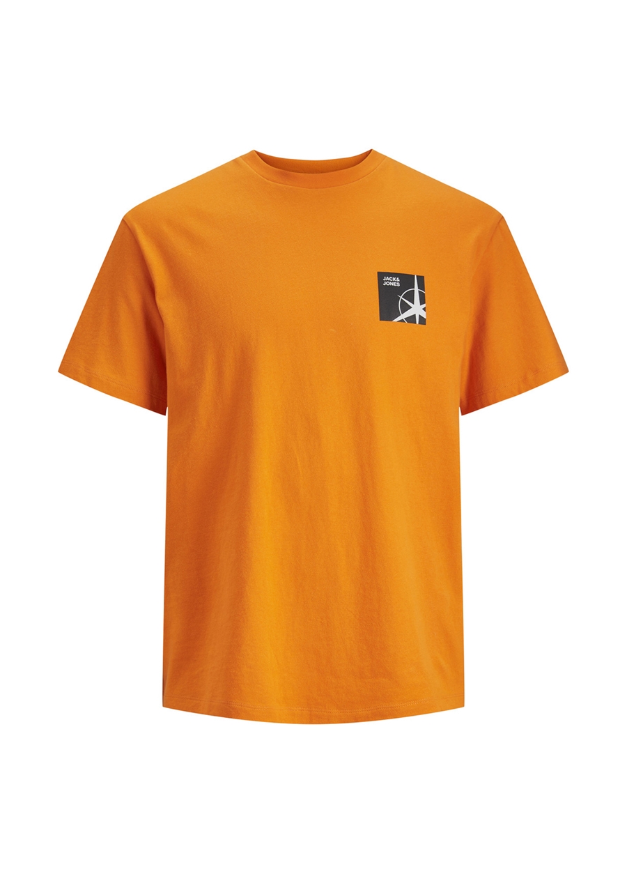Jack & Jones Turuncu Erkek Çocuk Bisiklet Yaka Yarım Kollu Desenli T-Shirt 12230829