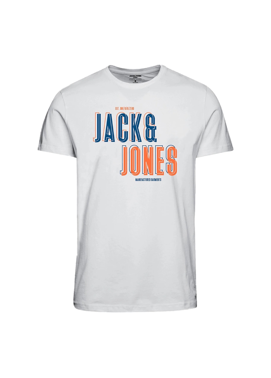 Jack & Jones Desenli Beyaz Erkek Çocuk T-Shirt 12239446