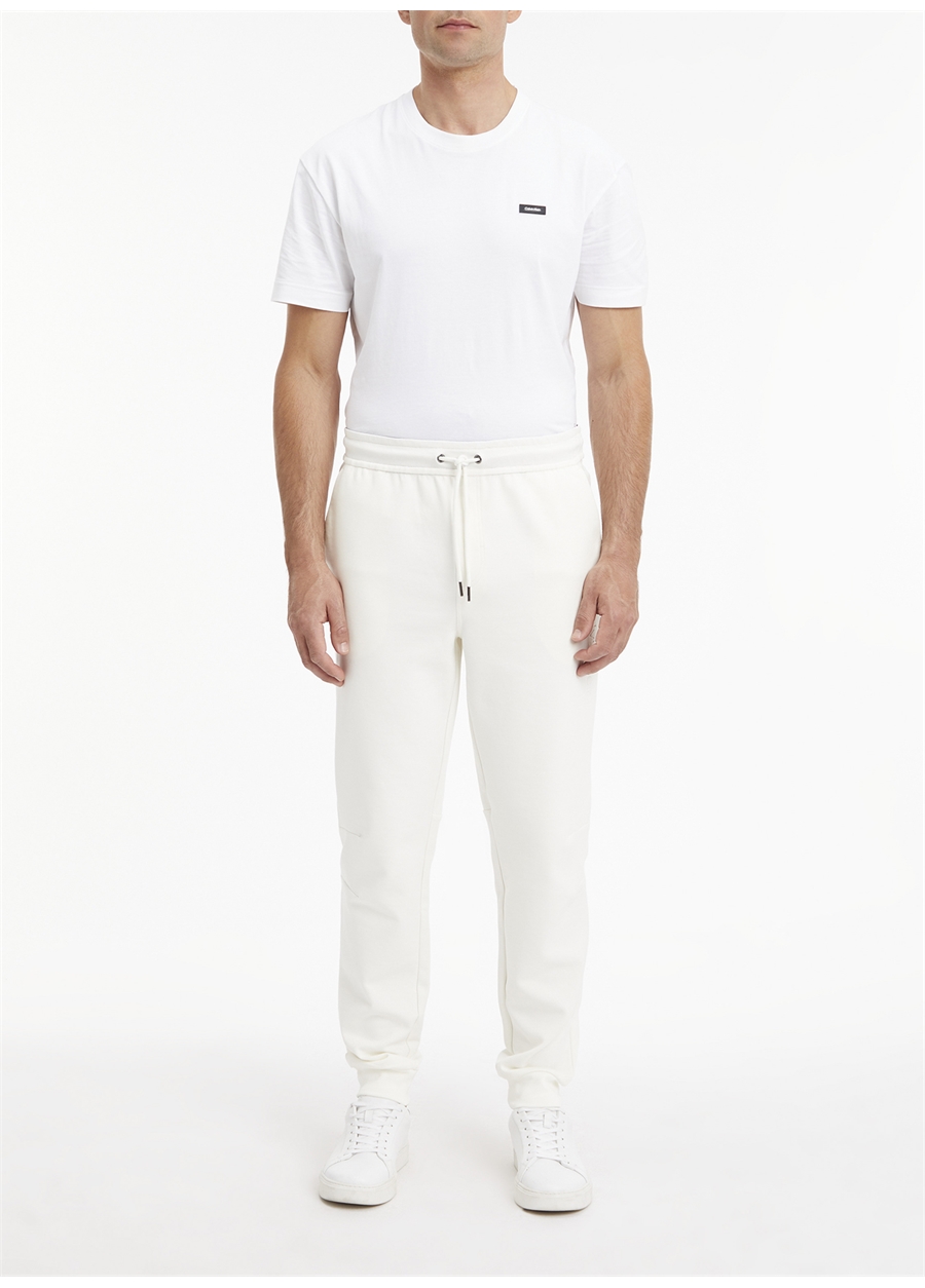 Calvin Klein Normal Bel Comfort Fit Beyaz Erkek Eşofman Altı K10K108047YAH