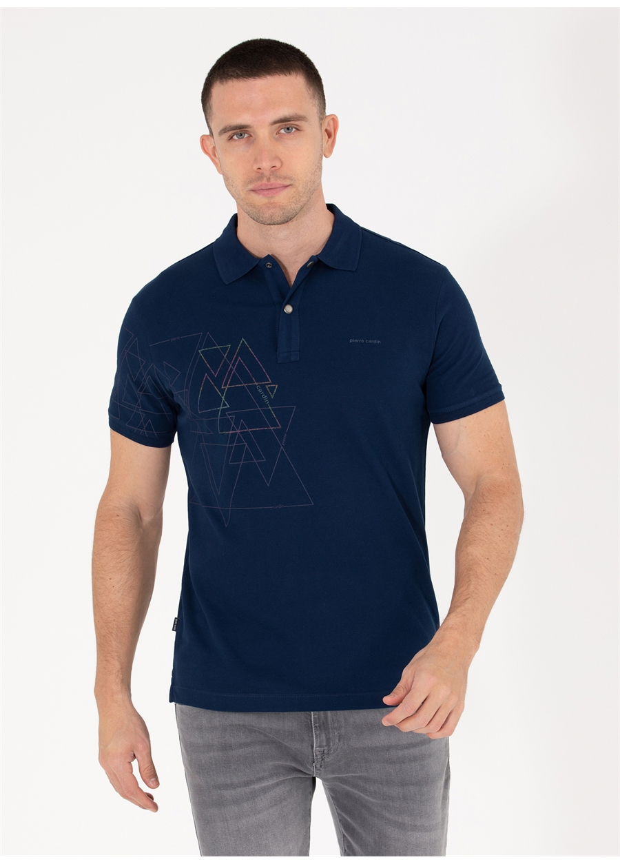 Pierre Cardin Polo Yaka Baskılı Lacivert Erkek T-Shirt DIANA_3