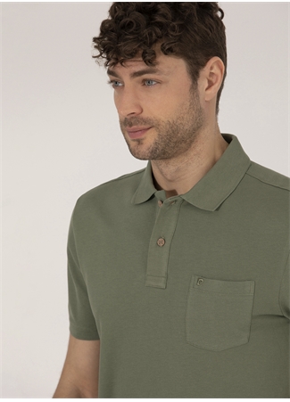 Pierre Cardin Polo Yaka Düz Haki Erkek T-Shirt EARTH-R_2