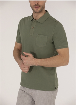 Pierre Cardin Polo Yaka Düz Haki Erkek T-Shirt EARTH-R_5