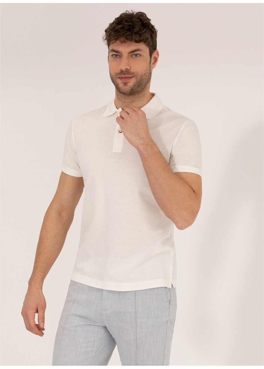 Pierre Cardin Polo Yaka Düz Beyaz Erkek T-Shirt FAYE