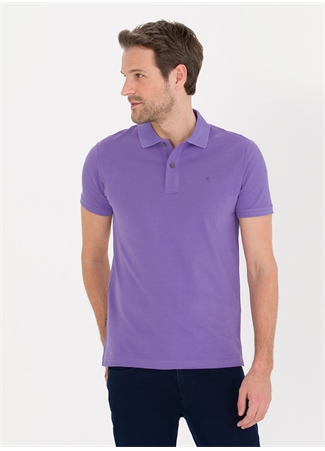 Pierre Cardin Düz Mor Erkek Polo T-Shirt EARTH