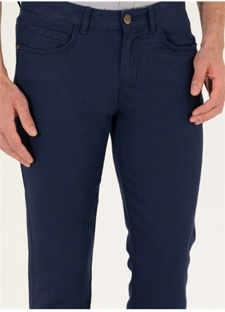 Pierre Cardin Normal Bel Normal Paça Slim Fit Lacivert Erkek Pantolon GABON_3