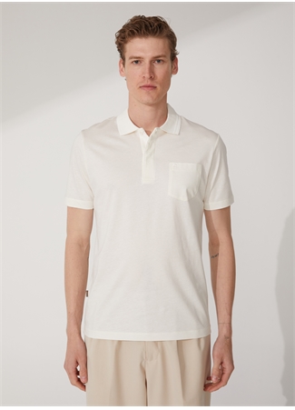 Pierre Cardin Polo Yaka Düz Beyaz Erkek T-Shirt SAND_2