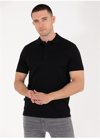 Pierre Cardin Polo Yaka Düz Siyah Erkek T-Shirt SAND_3