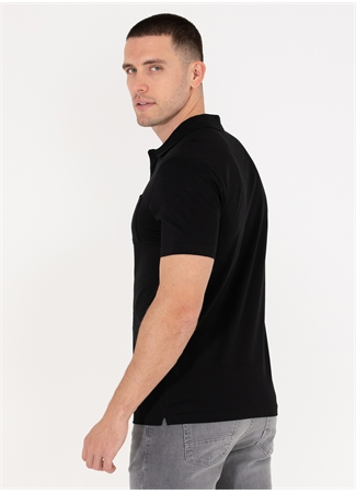 Pierre Cardin Polo Yaka Düz Siyah Erkek T-Shirt SAND_4