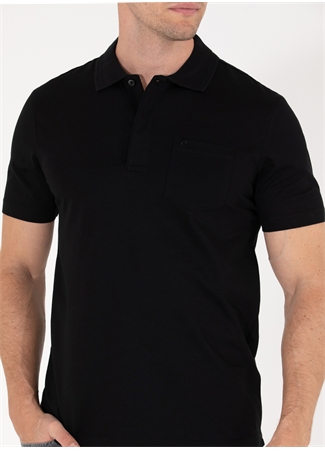 Pierre Cardin Polo Yaka Düz Siyah Erkek T-Shirt SAND_5