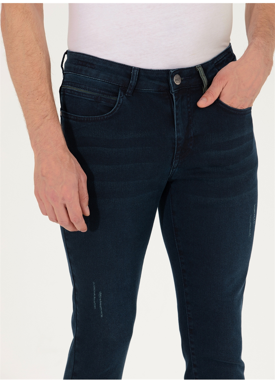 Pierre Cardin Normal Bel Normal Paça Slim Fit Koyu Lacivert Erkek Denim Pantolon TOKYO_5