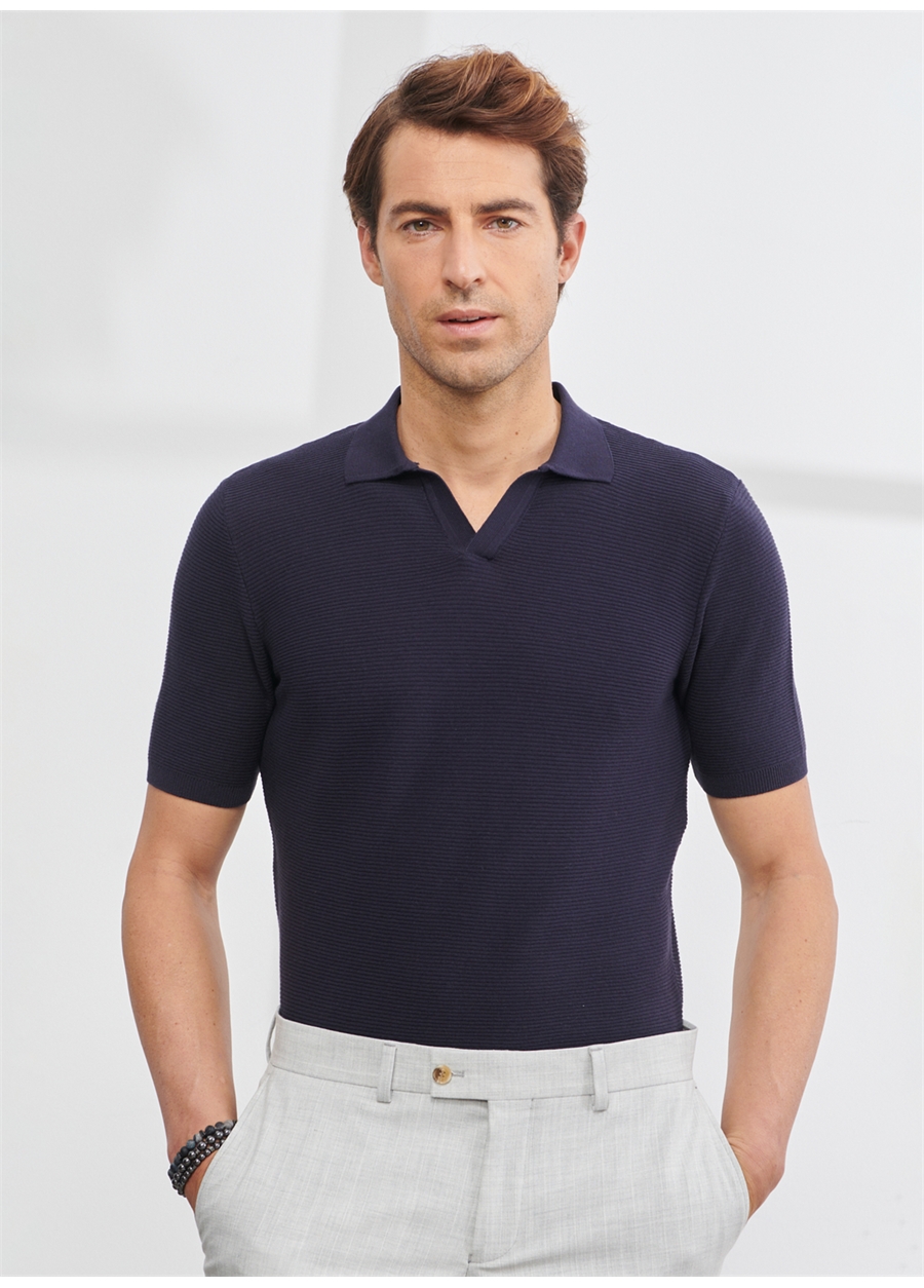 Altınyıldız Classics Polo Yaka Lacivert Erkek T-Shirt 4A4923200009