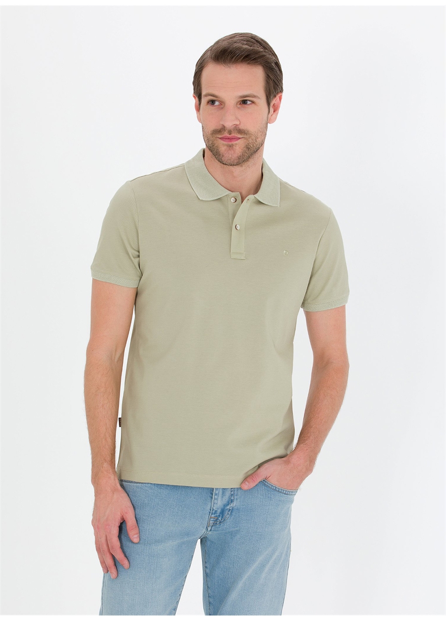 Pierre Cardin Düz Yeşil Erkek Polo T-Shirt FAYE