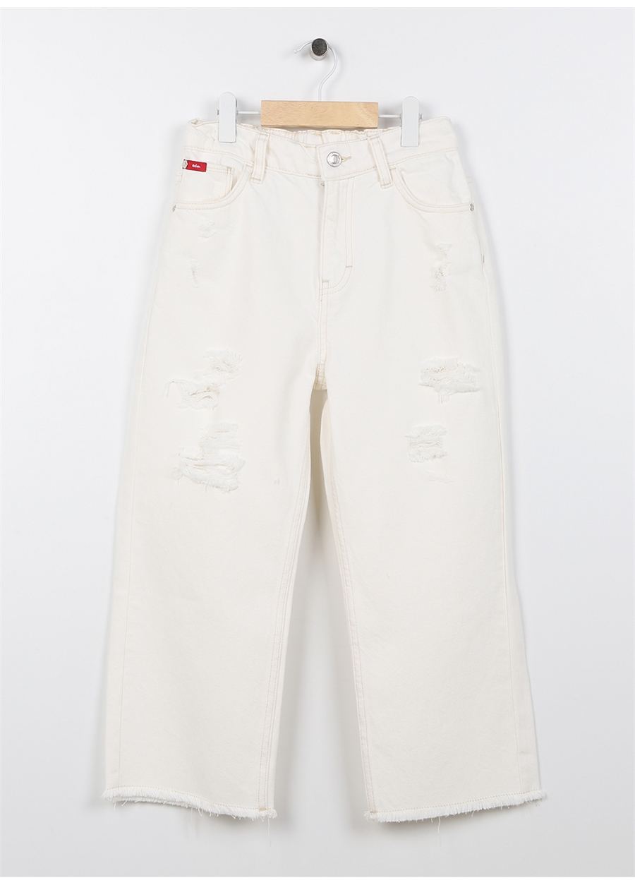 Lee Cooper MALDIVES WHITE JEAN Beyaz Kız Çocuk Düz Denim Pantolon 232 LCG 121003