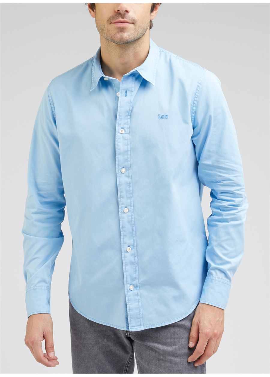 Lee Regular Fit Açık Mavi Erkek Gömlek LL37BMVH_Uzun Kollu Gömlek