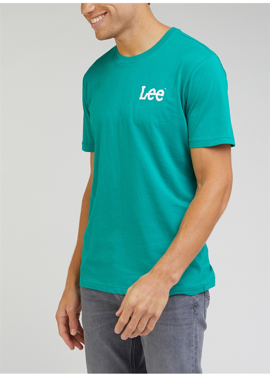 Lee Bisiklet Yaka Yeşil Erkek T-Shirt LL04FQA12_Bisiklet Yaka T-Shirt