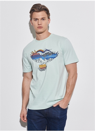 Wrangler Bisiklet Yaka Açık Mavi Erkek T-Shirt W231243404_Bisiklet Yaka T-Shirt_1