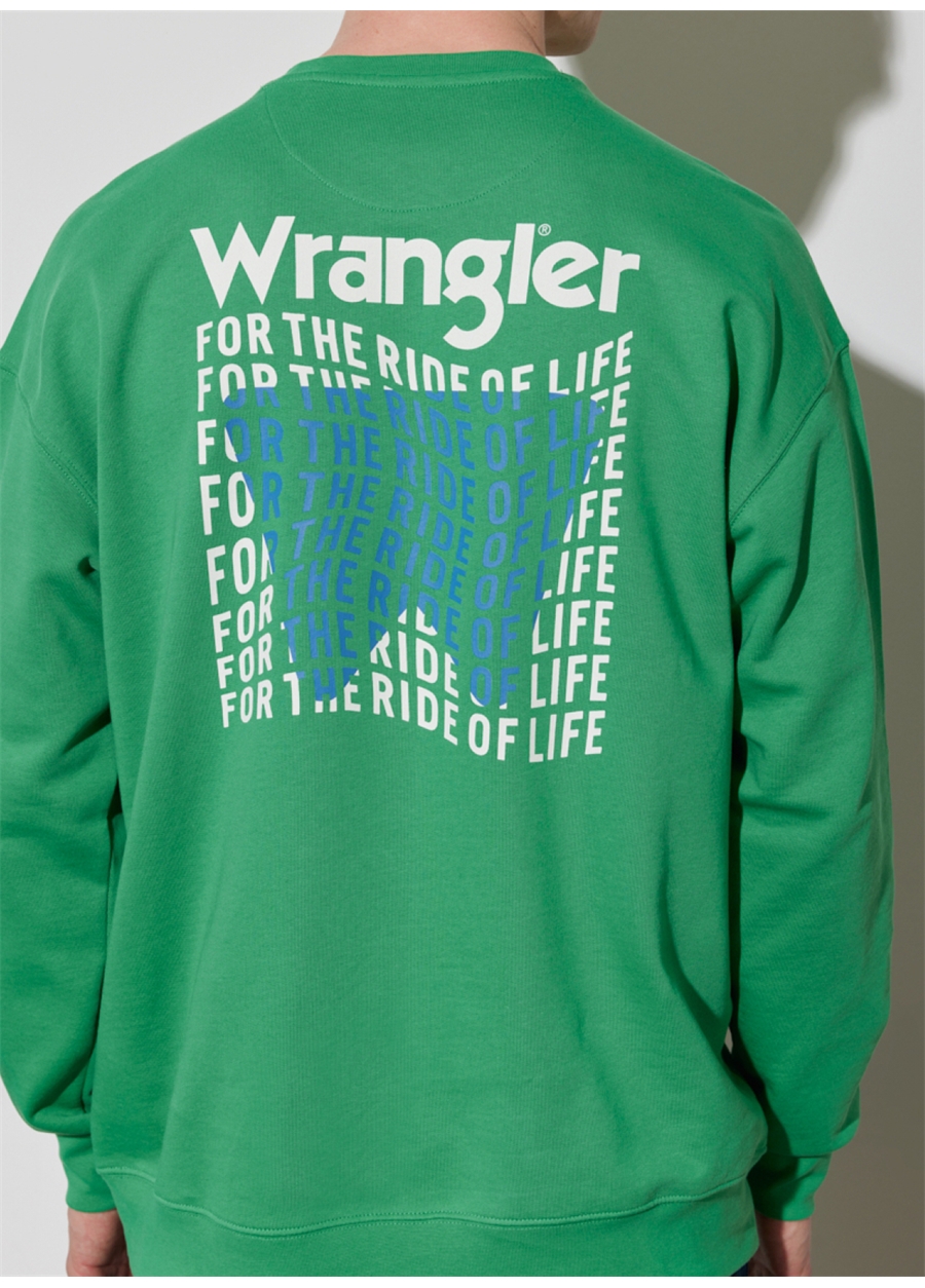 Wrangler Bisiklet Yaka Yeşil Erkek Sweatshırt W676I4G30_Bisiklet Yaka Sweatshirt_2